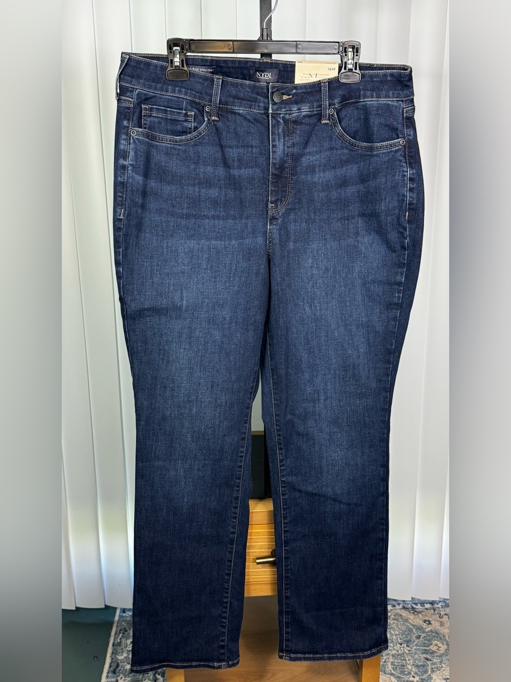 NYDJ Cool Embrace High Rise Straight Jeans 16W Dark Wash Lift Tuck NWT 30”